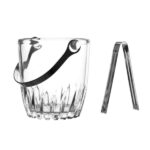 Bee Glass Wave Glass Ice Bucket With Tong Set of 1