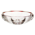IRENA HAMBURG CRYSTAL GLASS BOWL RED RIM 29CM