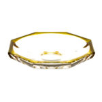 IRENA HAMBURG CRYSTAL GLASS PLATE YELLOW RIM 19CM