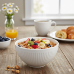 Contemporary Ribbed Porcelain Bowl 400 ml - Image 3
